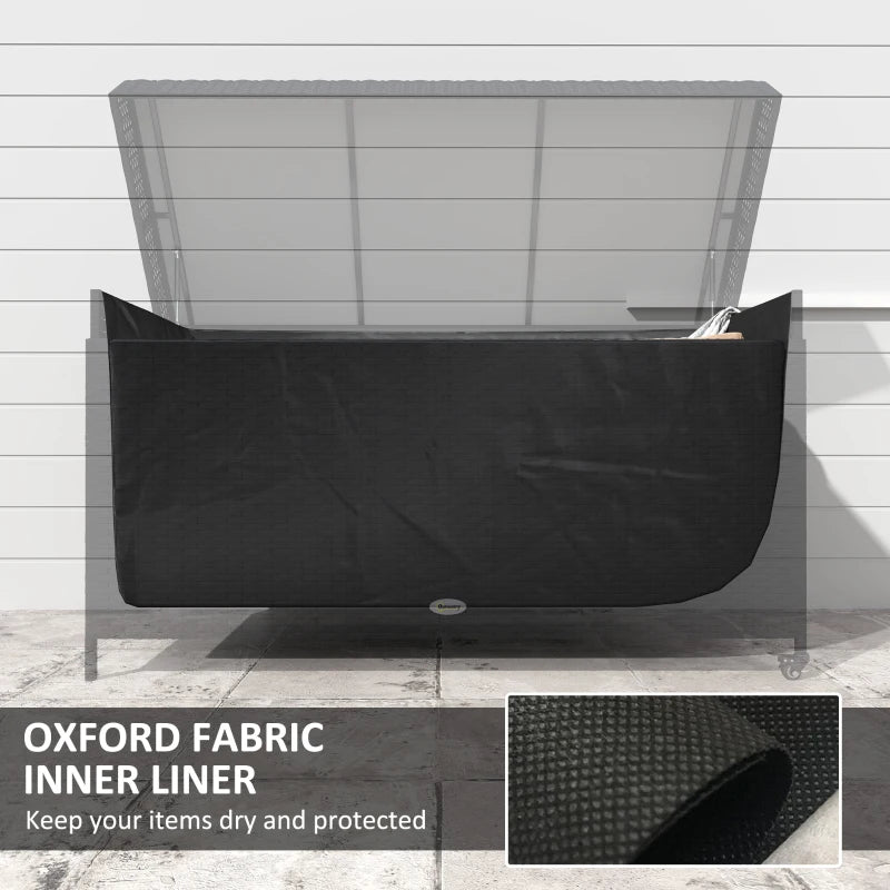 Dark Grey 627L Rattan Storage Box - Stylish Outdoor & Indoor Organizer