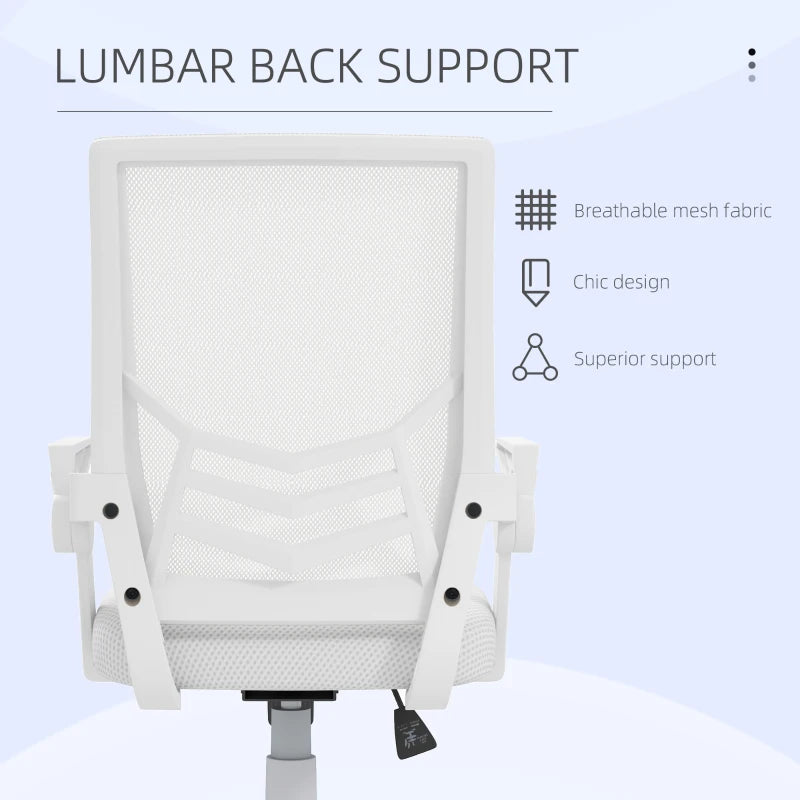 Vinsetto Ergonomic Mesh Office Chair with Flip-up Armrests and Lumbar Support for Home and Office