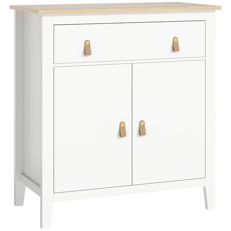 Rustic Farmhouse Style White Sideboard - Elegant Storage Cabinet for Living Room, Dining Room, or Entryway