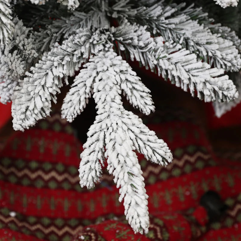 7ft Unlit Artificial Christmas Tree - Snow-Covered Holiday Decor for Festive Home Decoration