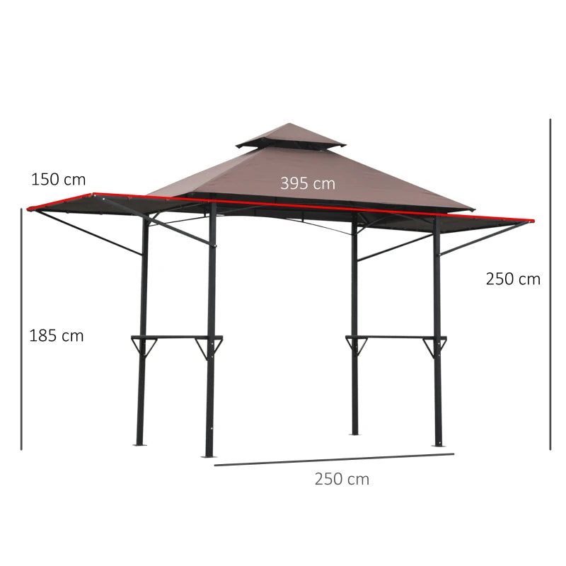 Portable Waterproof BBQ Gazebo - 2.5 x 1.5m - Blue