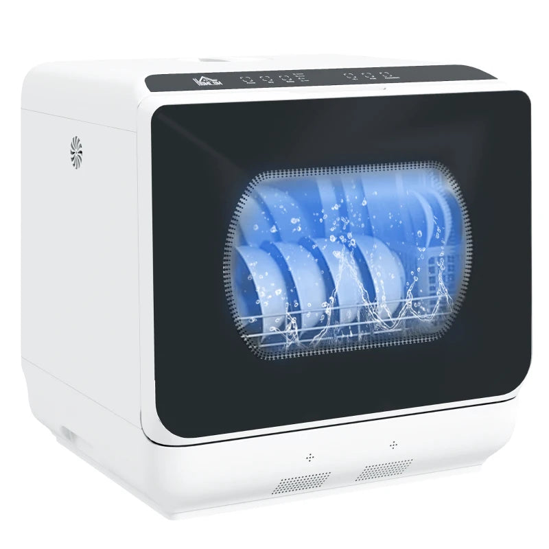 Compact Six-Programme Countertop Dishwasher - Energy Efficient, White Finish, Perfect for Small Kitchens and Apartments