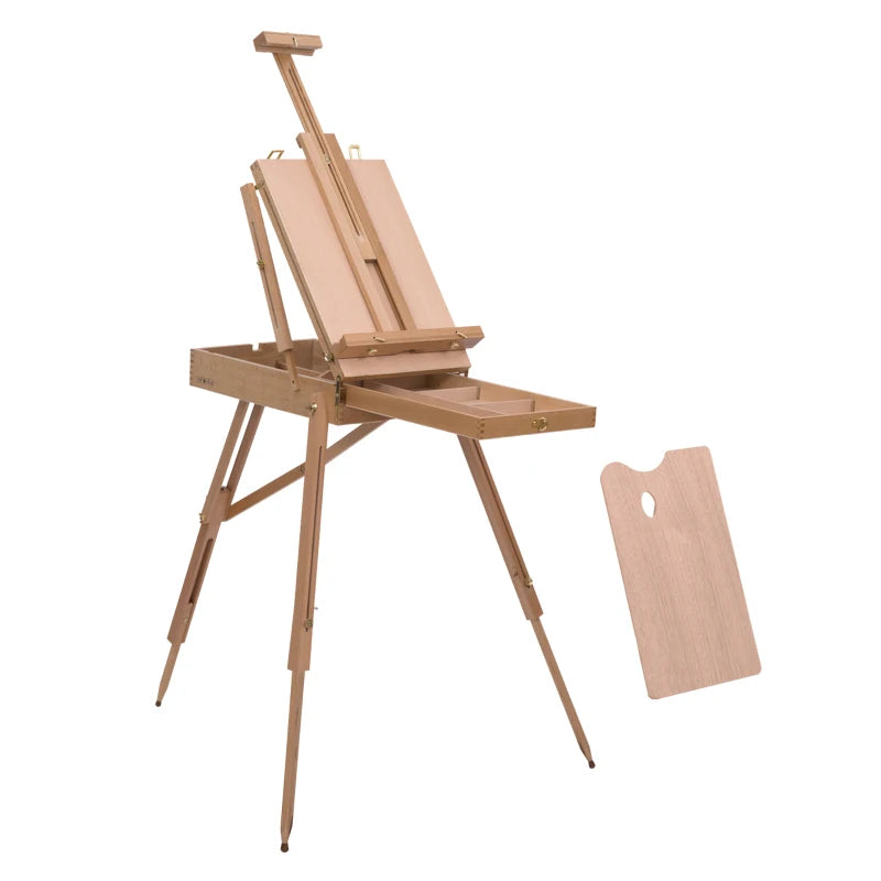 Portable Wooden Art Easel Tripod - Lightweight Folding Sketch Board for Artists & Painters - Natural Wood Craft Supplies