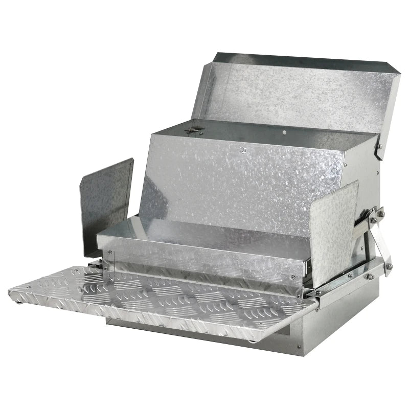 11.5KG Automatic Chicken Feeder - Rat Proof Treadle Design, Self-Opening, Durable Galvanized Steel & Aluminium Construction