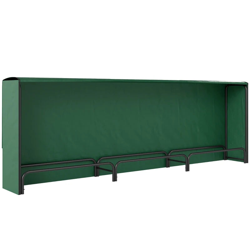 Heavy Duty Firewood Rack with Waterproof Cover - Indoor/Outdoor Log Storage Holder, 300x36x99 cm, Dark Green