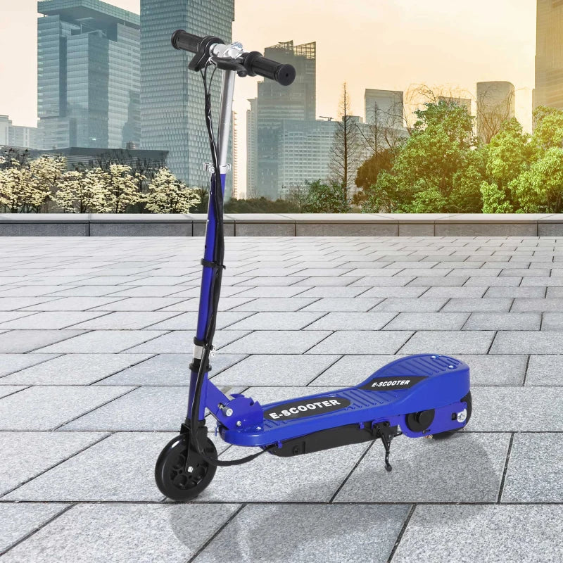 Folding Electric Kids Scooter for Ages 7-14 Lightweight Blue and Black Design