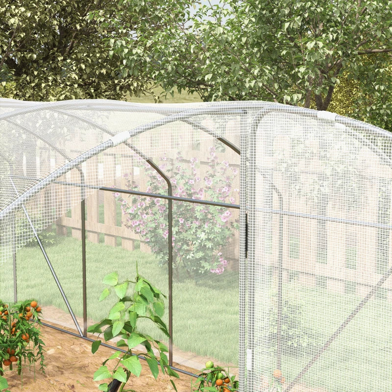 Greenhouse Walk-in Grow House with UV-Resistant Cover, White, 4x3x2m