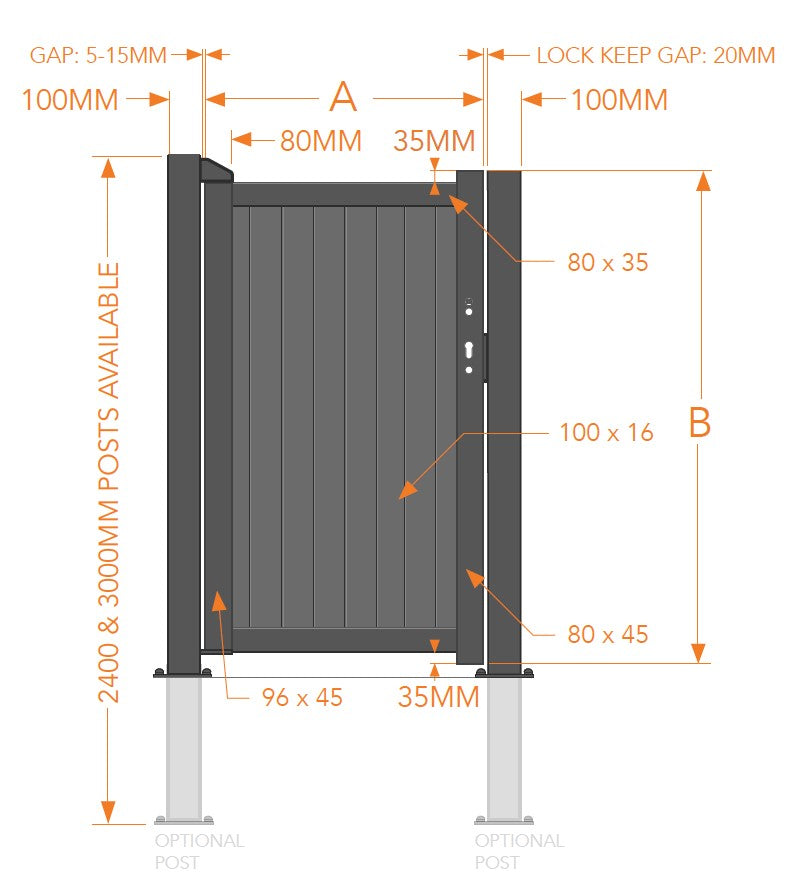 Readymade Aluminium Vertical Pedestrian Gate