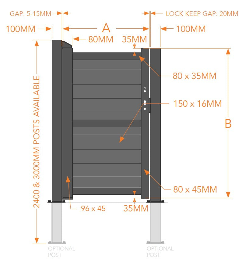 Readymade Aluminium Horizontal Pedestrian Gate