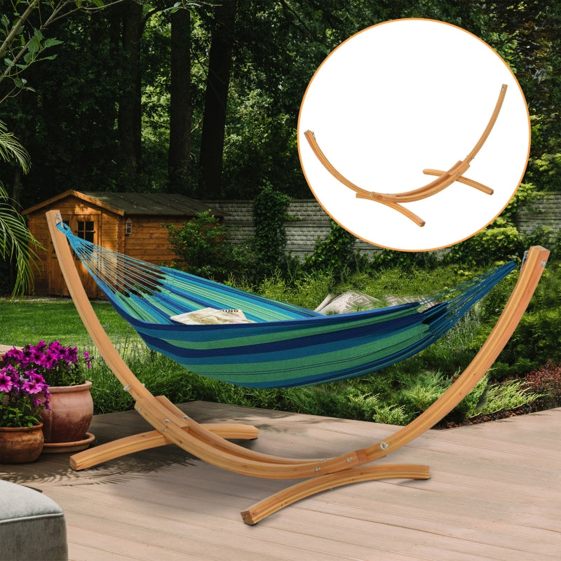 Wooden Hammock Stand - Universal Fit - Garden Picnic Camp - 3.25m - Natural