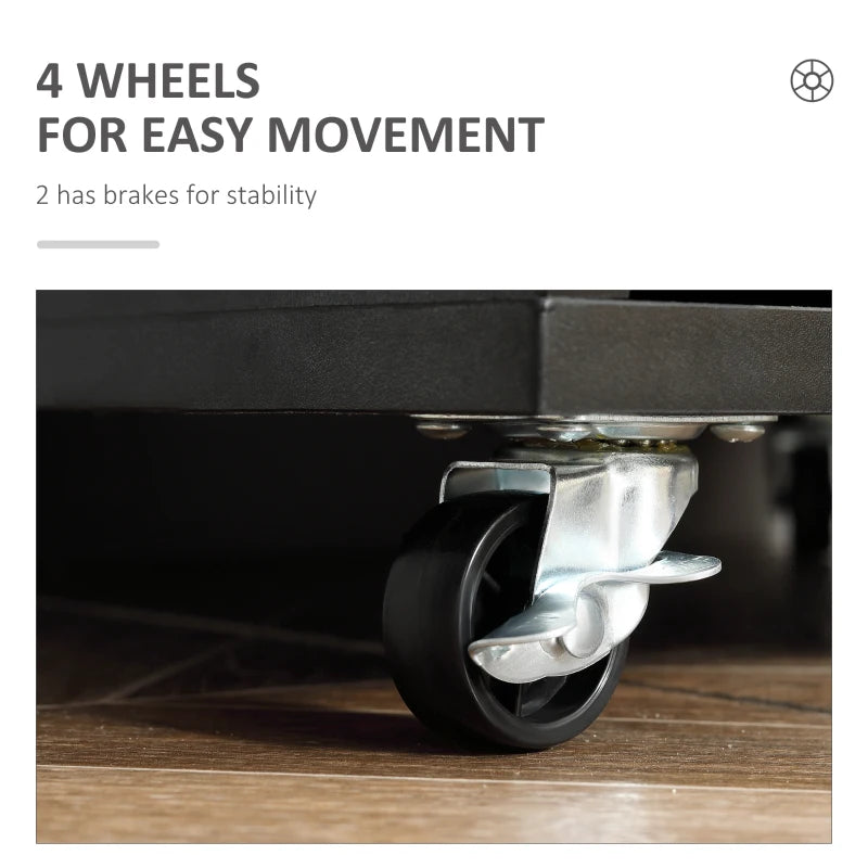 Vinsetto Black Seven-Drawer Filing Cabinet on Wheels - Stylish Storage Solution for Home Office Organization