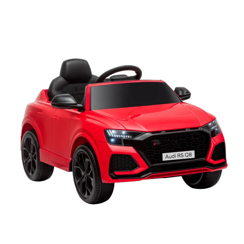 Audi RS Q8 Licensed Electric Ride-On Car for Kids, 6V Remote Control, 7Ah Battery, Bluetooth, Music, Red - Ages 3-5