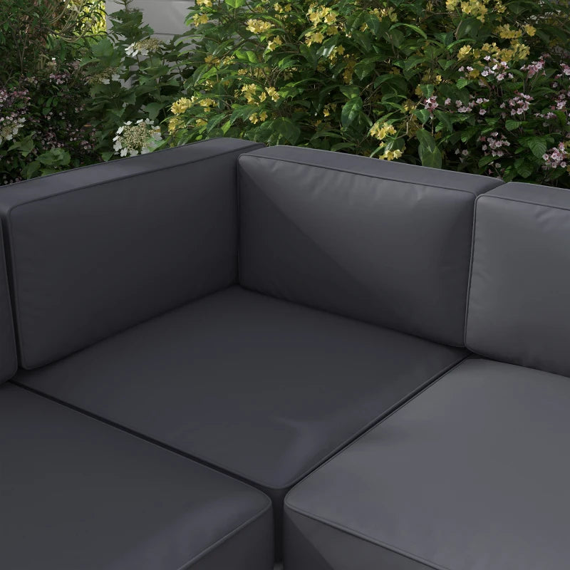 Grey Metal Garden Sofa, Table & Chair