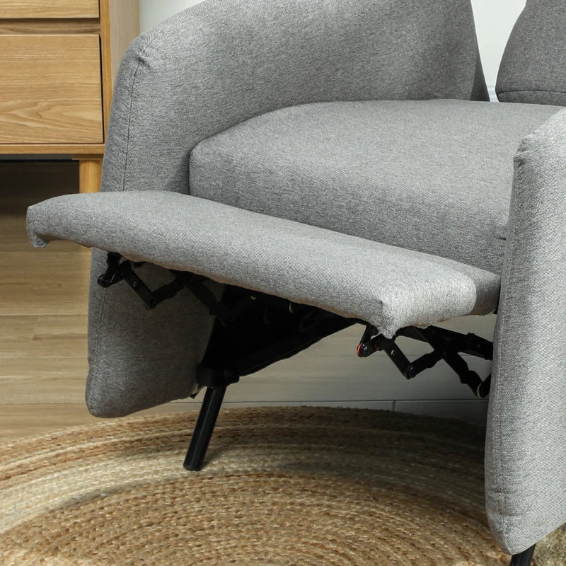 High Back Recliner Armchair with Adjustable Leg Rest and Pocket Spring Seat for Living Room and Bedroom, Grey