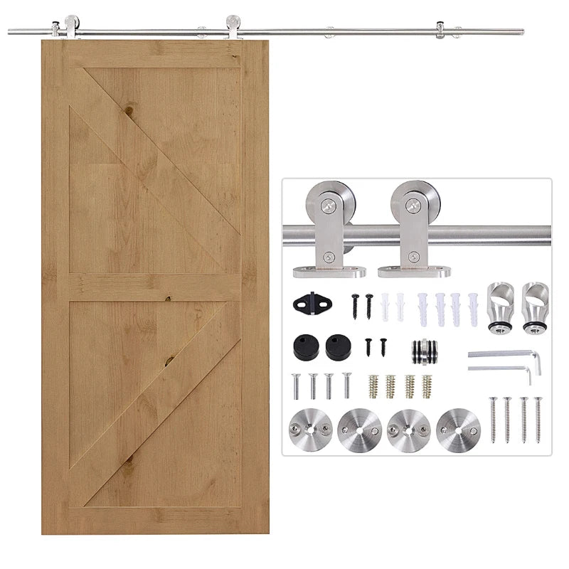 Sliding Door Hardware Kit for Easy Installation - For Single Door - 2m