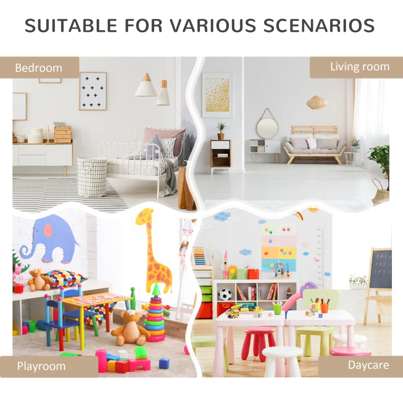 Kids Bookshelf Toy Organizer with Storage Drawer and Wheels White