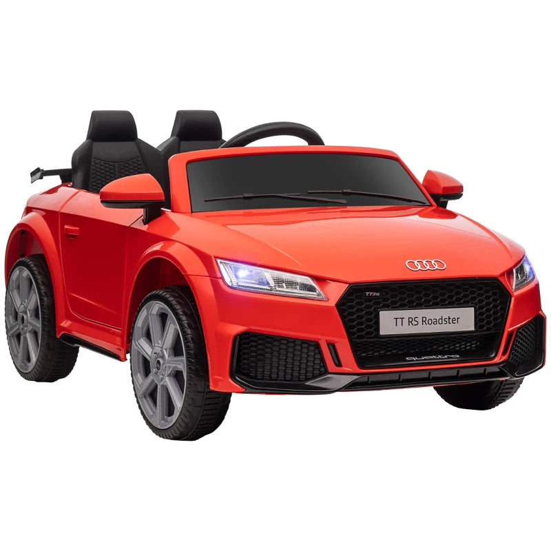 Kids Licensed Audi TT 12V Ride-On Car with Remote, Suspension, Headlights & MP3 Player - Red, 3km/h Speed