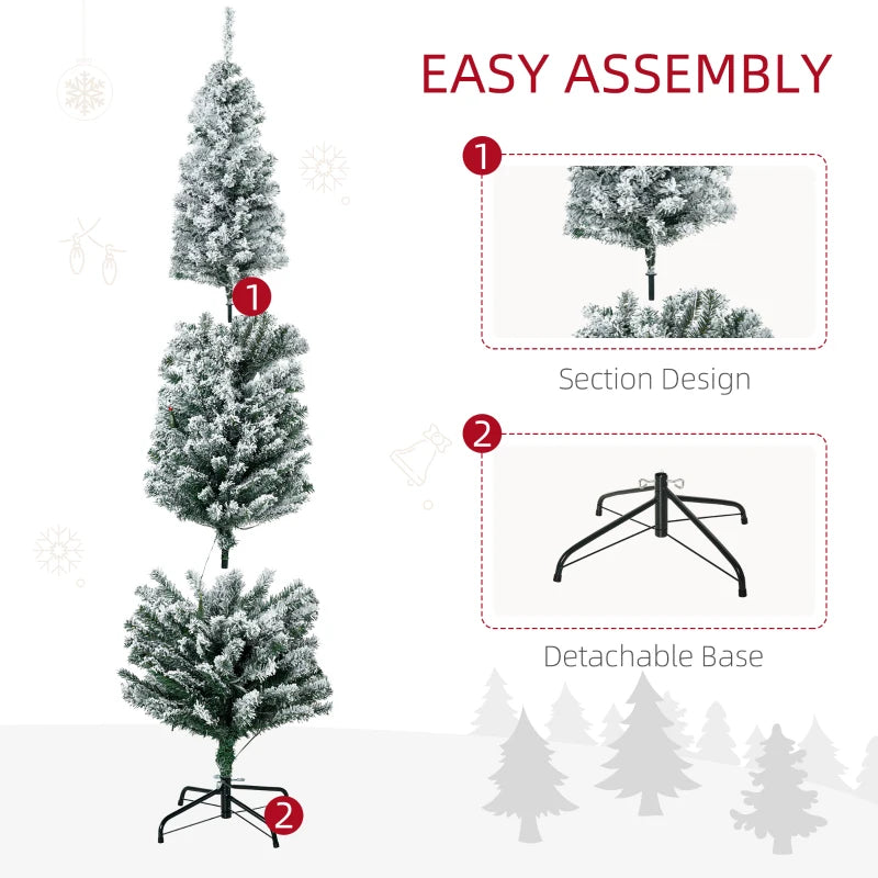 6' Prelit Artificial Christmas Tree with Colorful LED Lights, Flocked Tips, Berries & Pine Cones - Holiday Decor