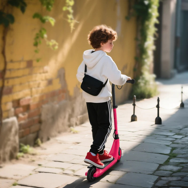 Electric Scooter for Kids 120W Motor Adjustable Height Rear Brake Safe Fun Pink