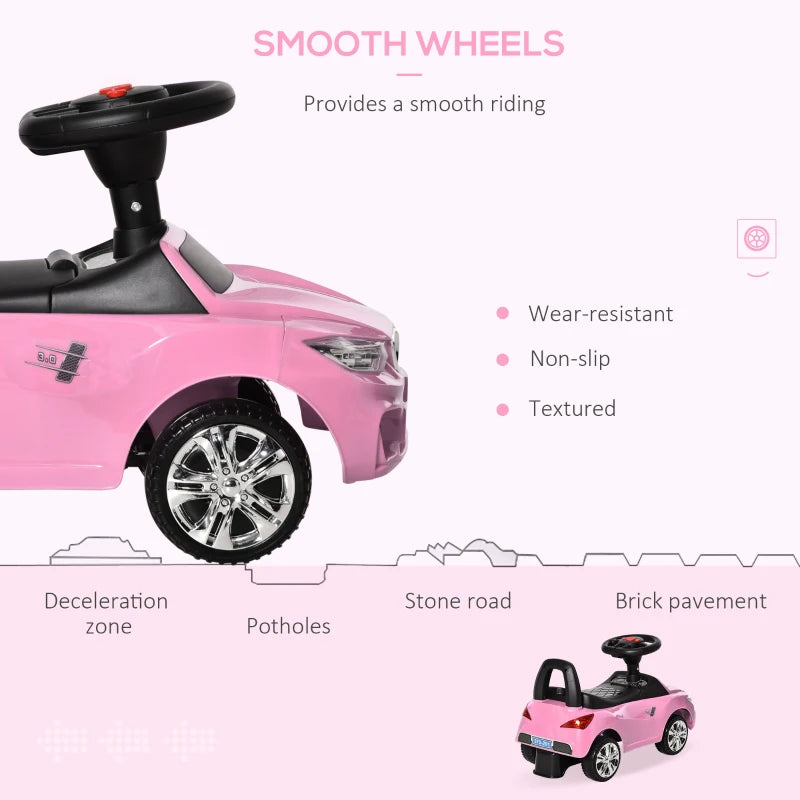 Pink Ride-On Car for Toddlers - Baby Walker Foot-to-Floor Sliding Car - Fun and Safe Outdoor Toy