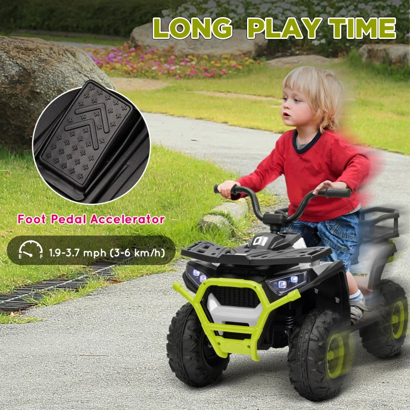 12V Kids Electric Ride On ATV Battery Powered Quad Bike with Spring Suspension Green