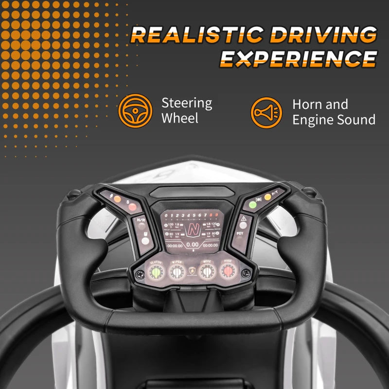 Licensed 2-in-1 Baby Ride-On Push Car with Parent Handle - Toddler Foot-to-Floor Slider with Horn for Ages 1-3, White