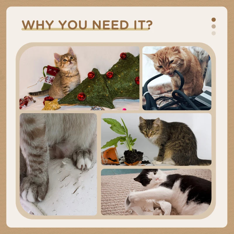 Premium Cat Tree for Indoor Cats - 48" Climbing Tower with Scratch Post, Massage Toy, Hanging Ball, Condo & Perch - Grey