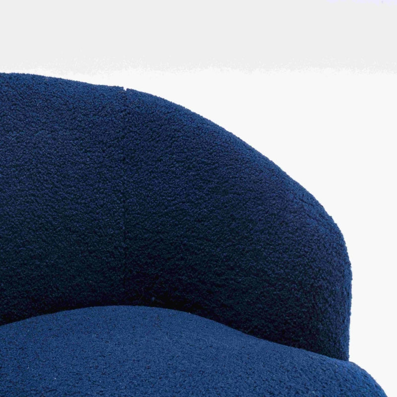 Ergonomic Dark Blue Swivel Armchair with 360° Rotation for Living Room, 64x64x71 cm