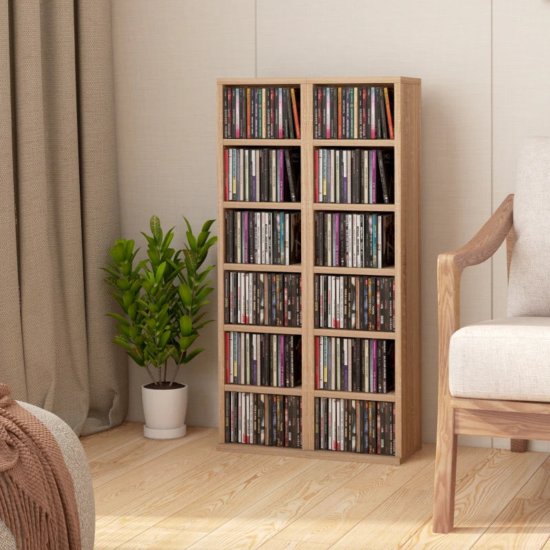 Set of 2 Wood-Effect 102 CD Storage Units - Stylish and Durable Media Organizers for Home or Office