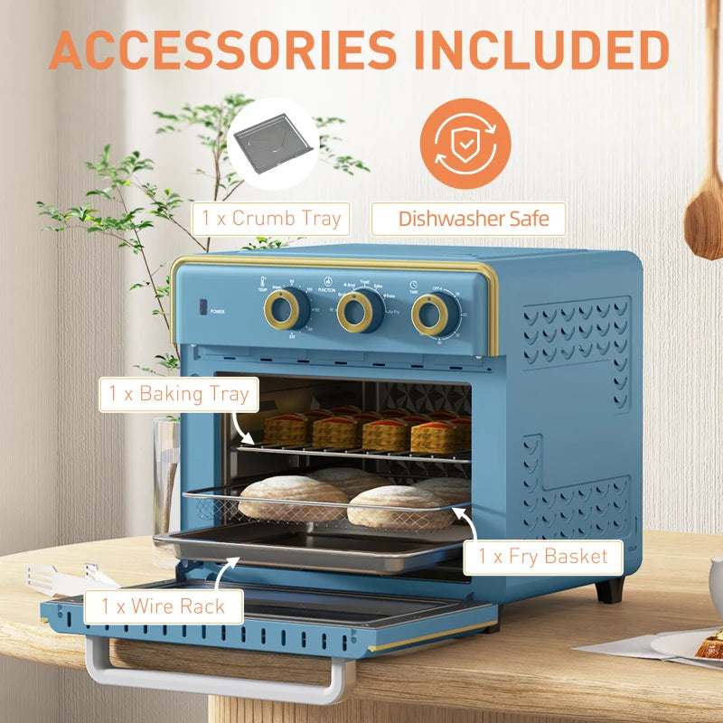 20L 90-230 Mini Electric Oven - Compact Blue Kitchen Appliance for Baking, Toasting & Cooking - Energy Efficient & Stylish