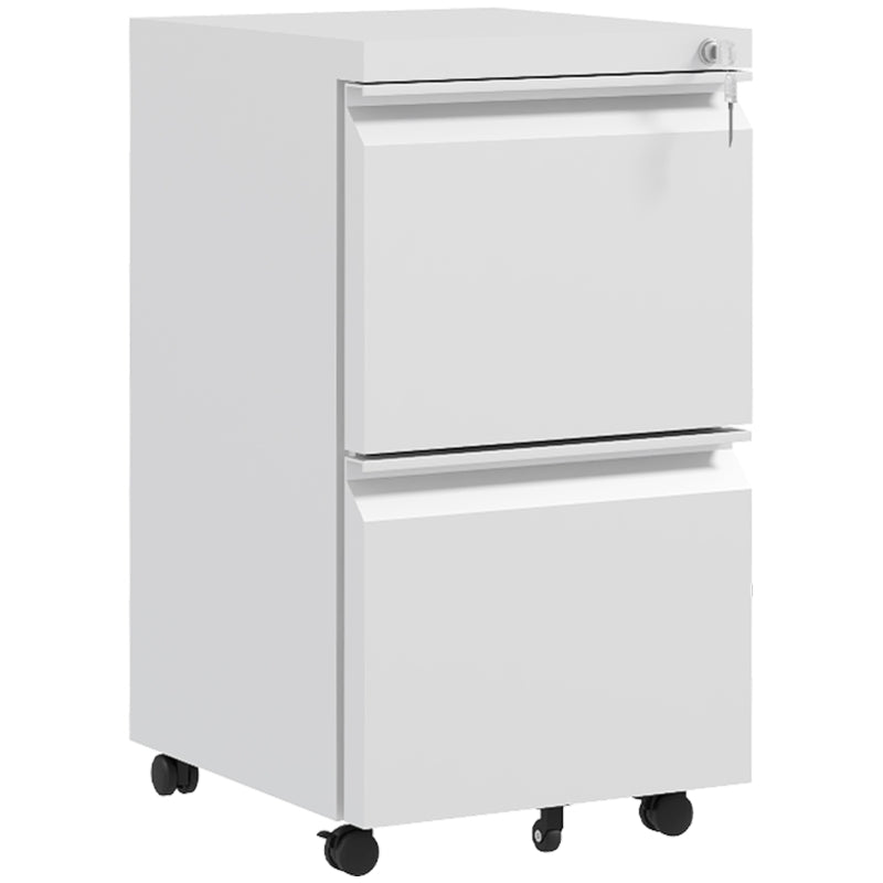 Vinsetto 2-Drawer Mobile Filing Cabinet - Lockable Steel File Storage for Letter, A4 & Legal Size - Pre-Assembled White