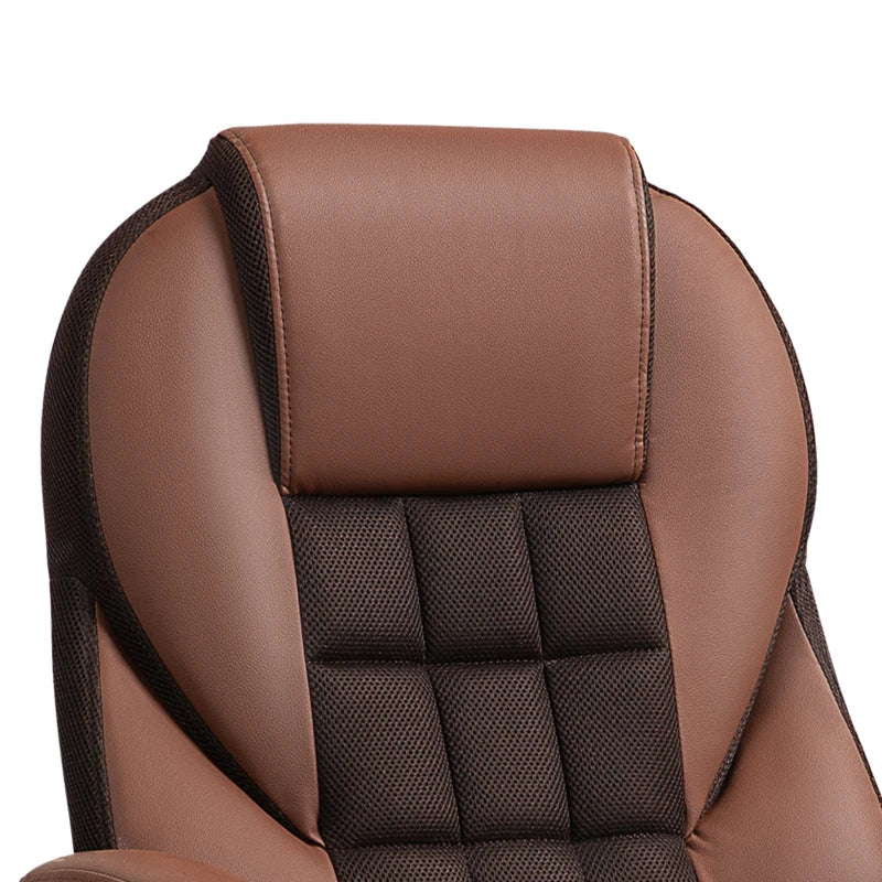 Stylish Brown Faux Leather Office Chair - Ergonomic Design, Adjustable Height, Modern Comfort for Home & Office Use