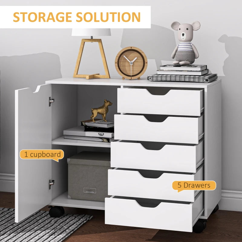 Multi-Storage Mobile Office Storage Cabinet - White | Versatile, Space-Saving Organizer for Home & Office Use