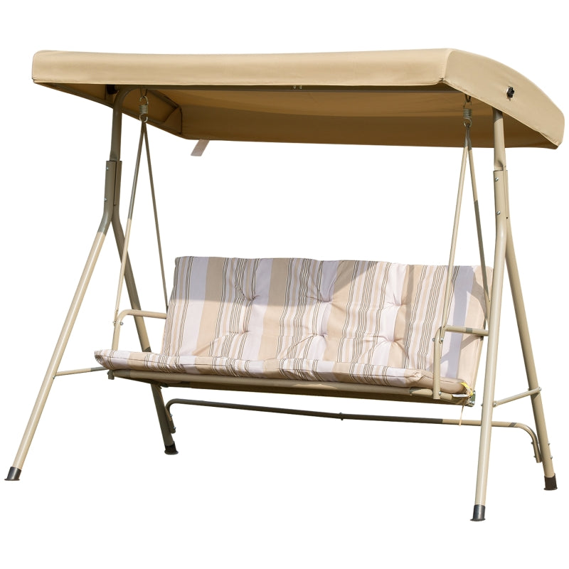 Outdoor Swing Chair, 170x110x153 cm - Light Brown/Beige