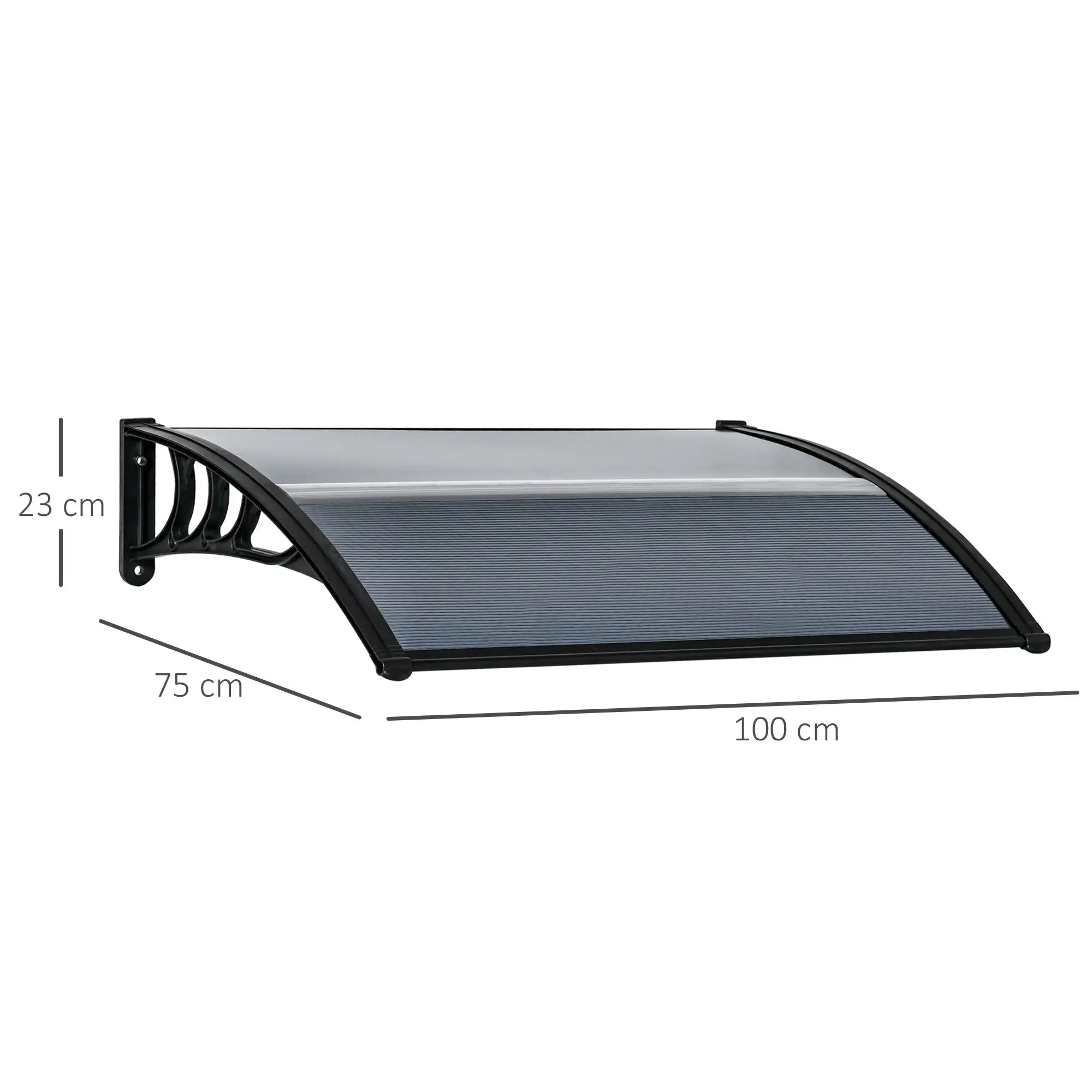 100 x 75cm Black Front/Back Door Canopy