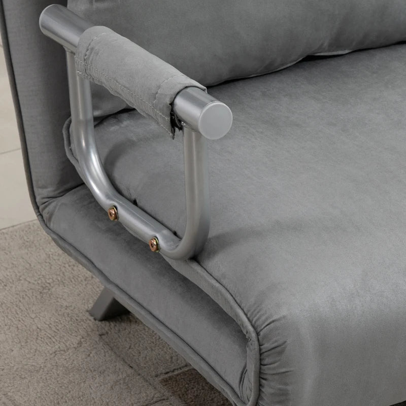 Light Grey Two-Seater Click-Clack Sofa Bed for Stylish Living Spaces
