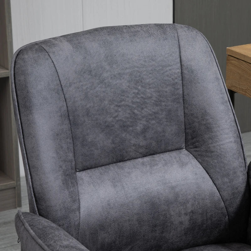 Vinsetto Charcoal Grey Swivel Office Chair - Mid Back Desk Chair for Home Study & Bedroom Comfort