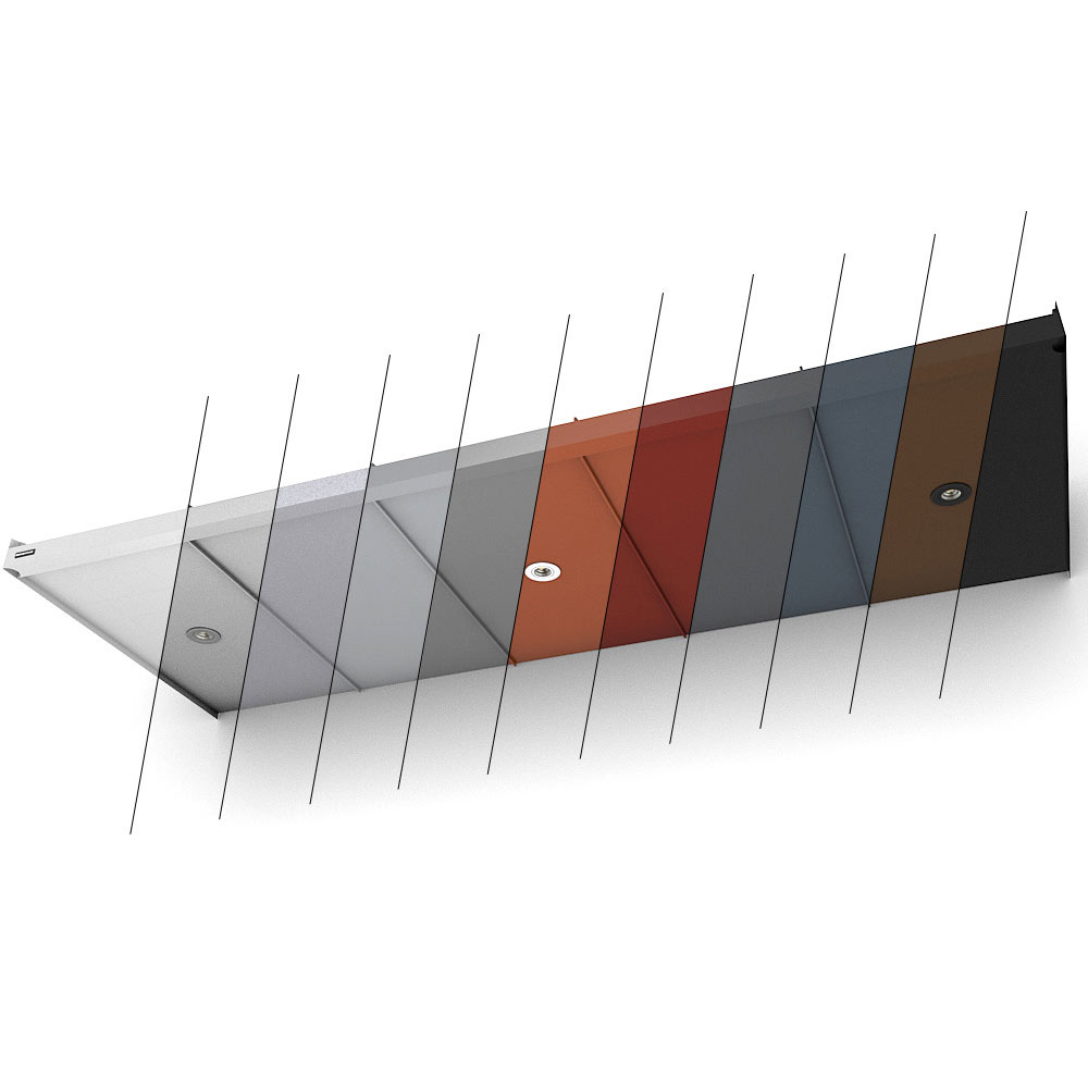 BrightShield Aluminium Canopy With LED Lights - 1400mm x 410mm x 600mm (All Colours)