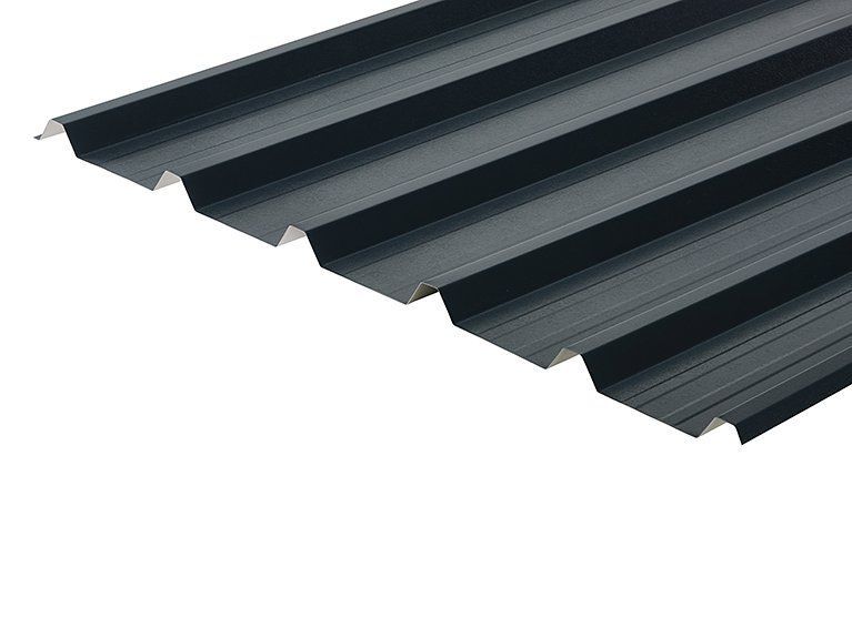 32/1000 Box Profile PVC Plastisol Coated 0.7mm Metal Roof Sheet Slate Blue