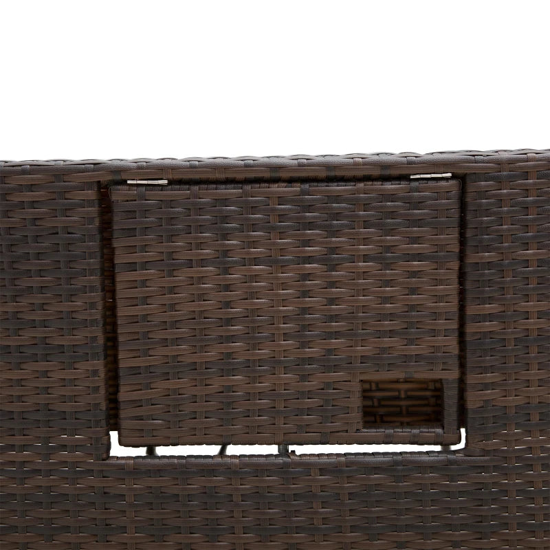 Brown Rattan Double Sun Lounger Day Bed