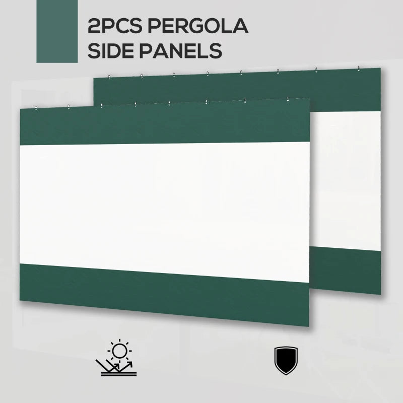 Green 3 x 2m Pergola Panel Set - Pack of 2