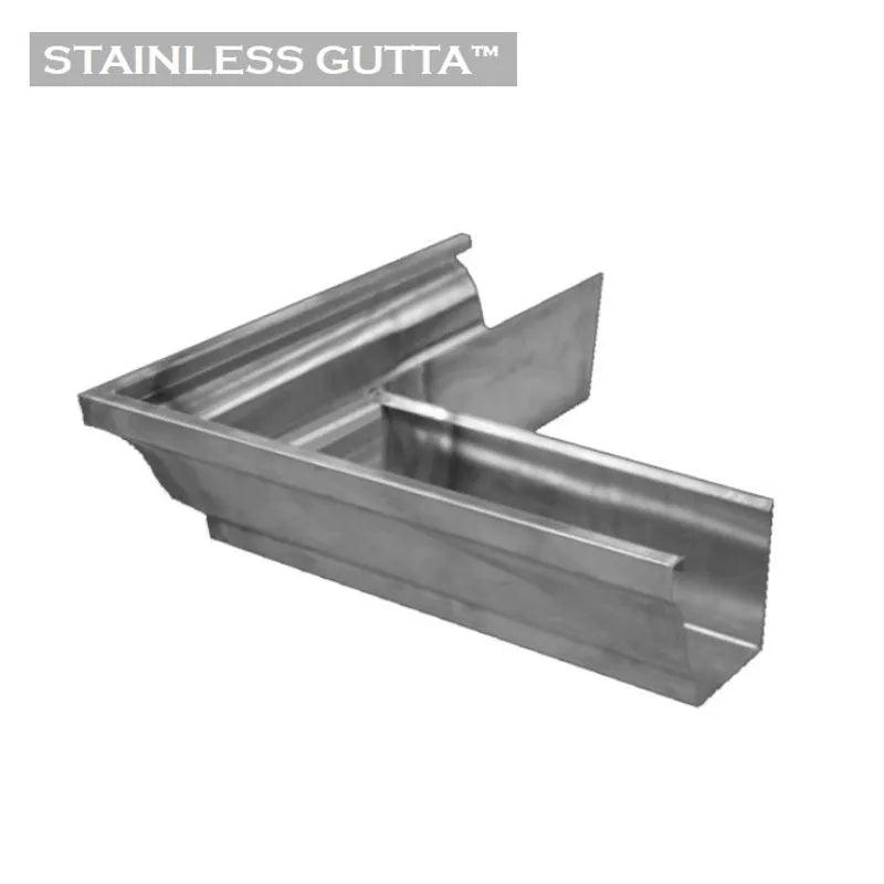 Stainless Steel 127mm Ogee Gutter External Corner - 90 Degrees