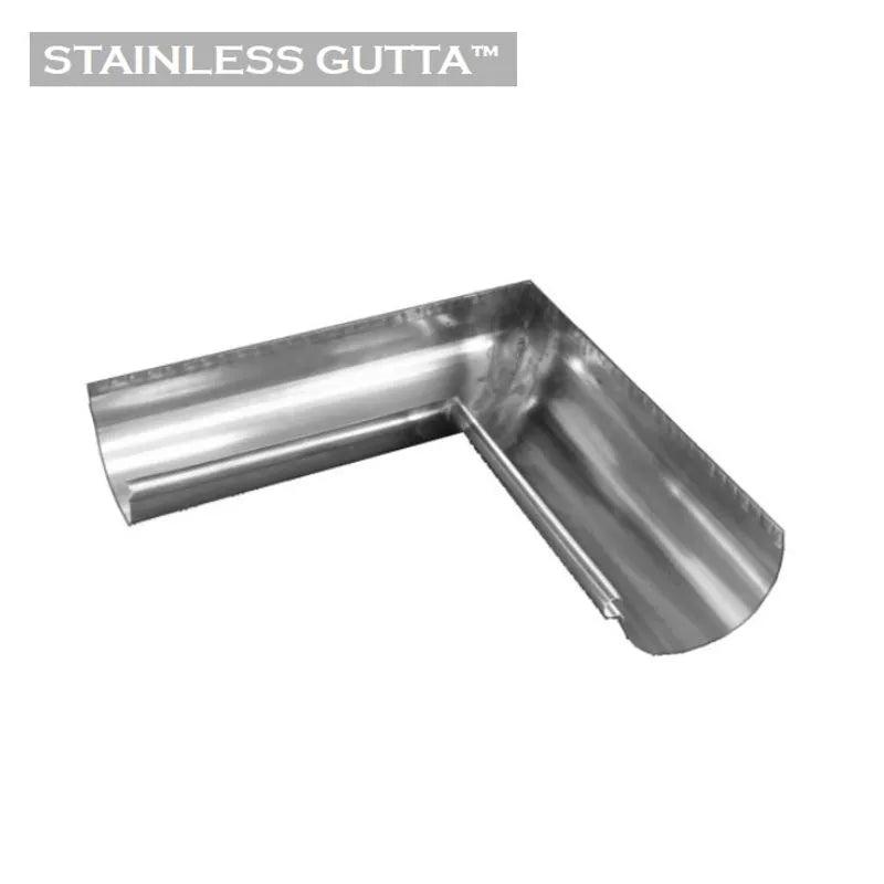 Stainless Steel 185mm Half Round Gutter Internal Corner - 90 Degrees