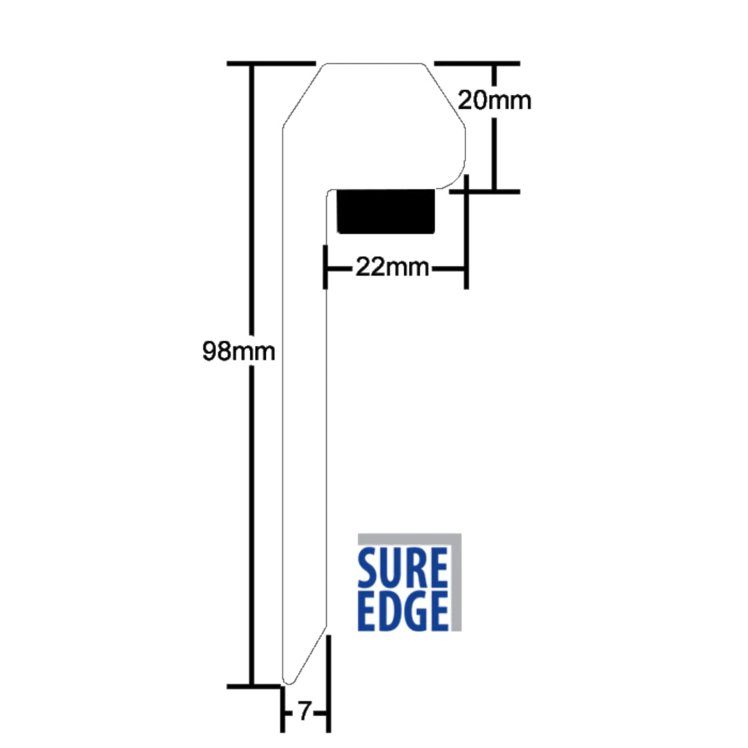 Sure Edge Kerb Trim 2M For EPDM Rubber Roofing