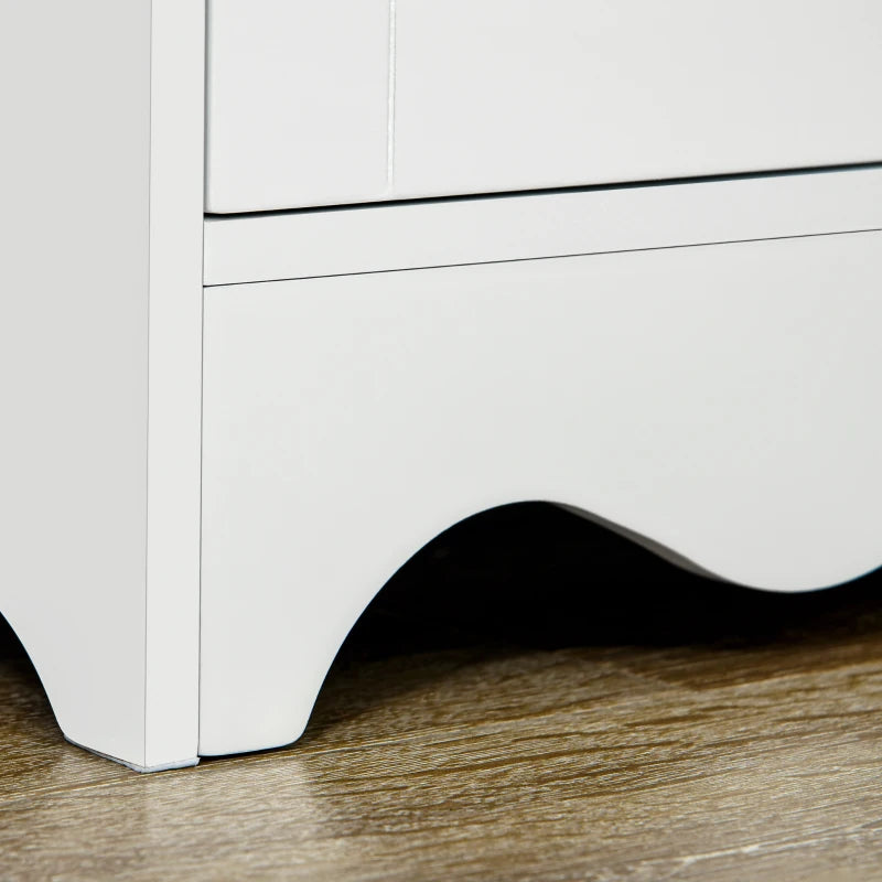 Freestanding 4-Door White Kitchen Cupboard - Stylish Storage Cabinet Organizer with 4 Shelves for Home & Kitchen