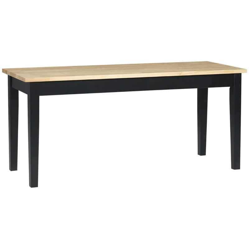 Stylish 102 cm Black Wood Dining Bench for 2 - Perfect for Kitchen, Dining Room, or Entryway Seating
