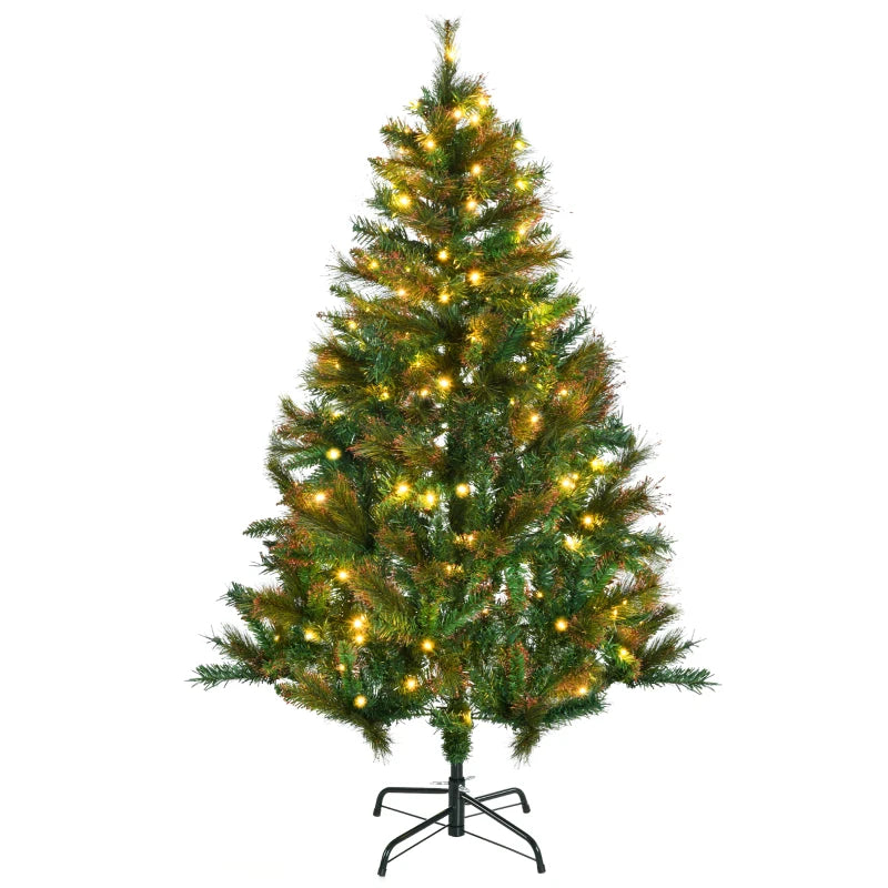 5ft Pre-Lit Artificial Christmas Tree - Warm White LED Spruce Holiday Décor with Metal Stand - Perfect Xmas Decoration