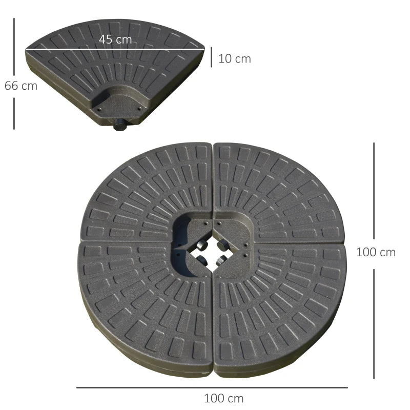 Round Umbrella Base - Sand or Water Fillable, 100kg Capacity