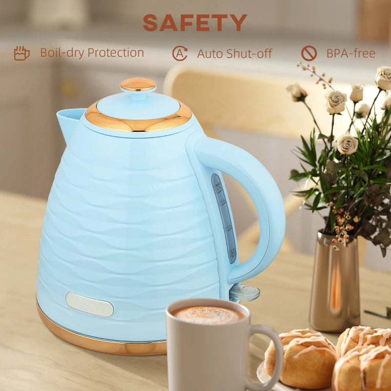 3kW Rapid Boil Light Blue Honeycomb Kettle - Stylish Electric Tea Kettle for Fast Boiling and Modern Kitchen Decor