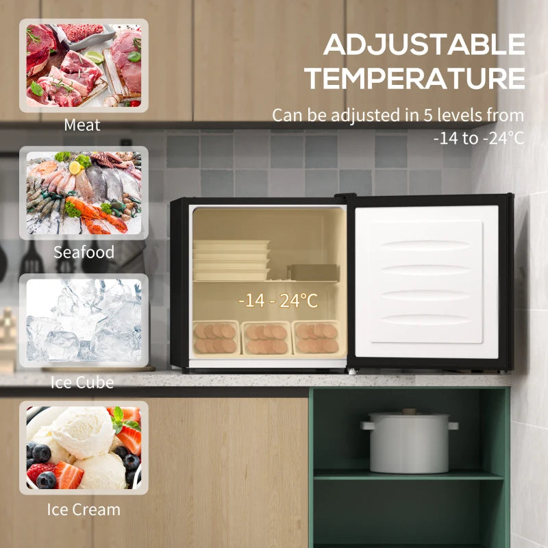 Compact 35L Mini Freezer -24°C to -14°C, Stylish Black Design, Perfect for Small Spaces and Efficient Storage
